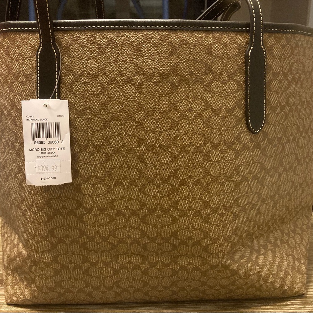 NWT Coach Outlet City Tote Bag In Micro Signature Canvas